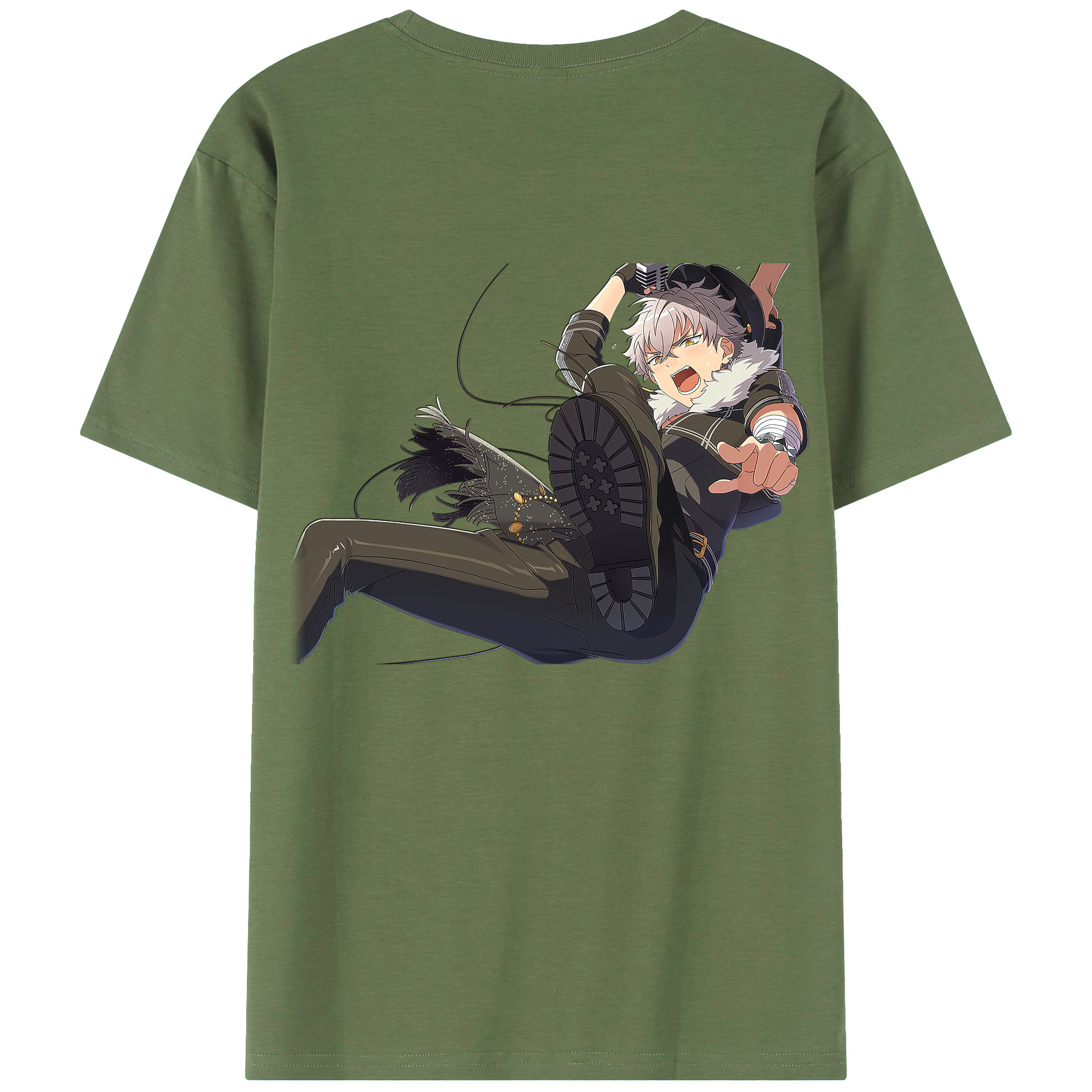 （画像用） あんさんぶるスターズ! Ensemble Stars 綿100％ メンズ半袖Tシャツ（バックプリント） 通気性